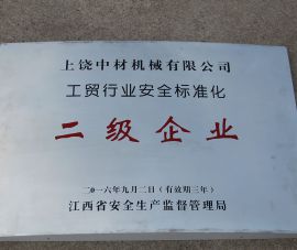 工貿行(háng)業安全标(biāo)準化二級(jí)企業